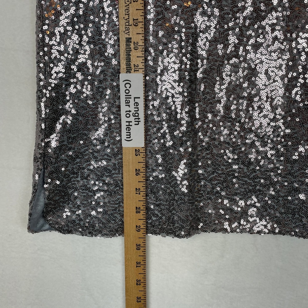 IN'VOLAND Womens 22W Sleeveless Silver Sequin Tank Top Glitter Sparkle - Picture 6 of 7